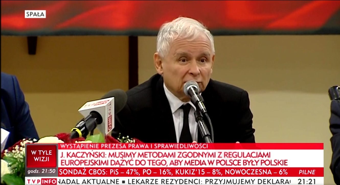 Kaczyński zaczyna majstrować przy ordynacji wyborczej: "Chcemy zabezpieczenie wyborów przed fałszowaniem". Fot. źrdło: screenshot / TVP Info
