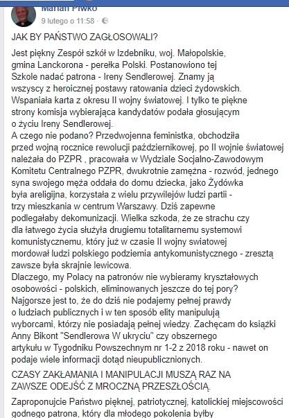 Ks. Wojciech Lemański: Polskim dzieciom przydałby się przykład postawy Ireny Sendlerowej