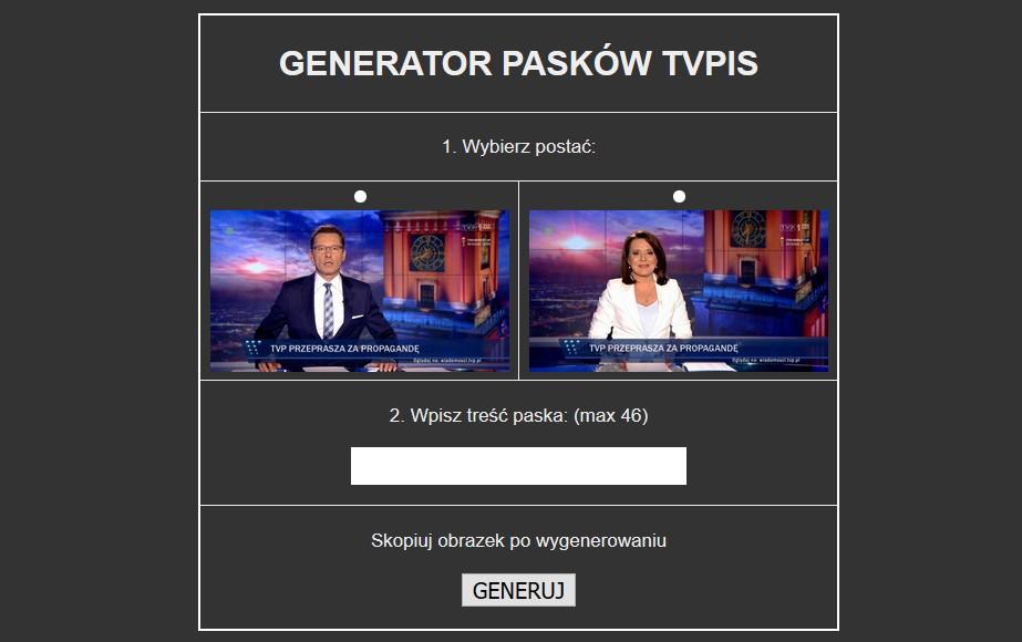 Nowy generator pasków TVPiS. „Celem jest parodia tępej propagandy”