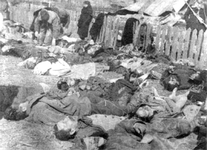Rzeź wołyńska – ludobójstwo dokonane przez nacjonalistów ukraińskich przy aktywnym, częstym wsparciu miejscowej ludności ukraińskiej wobec mniejszości polskiej. Nie jest znana dokładna liczba ofiar, historycy szacują, że zginęło ok. 50–60 tys. Polaków i w odwecie 2–3 tysiące Ukraińców