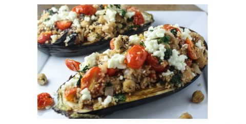 ”Lato w kuchni” – Bakłażany nadziewane kuskusem, pomidorami i serem feta