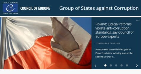 Rada Europy: PiSowskie zmiany w sądownictwie łamią antykorupcyjne zasady. Sędziowie pod polityczną presją mogą być kuszeni nagrodami