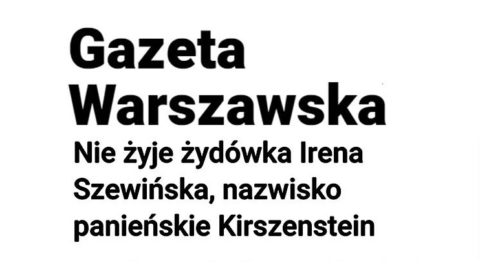 Antysemicka Gazeta Warszawska o śmierci Ireny Szewińskiej