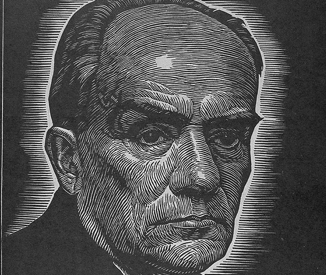 Stefan Żeromski, drzeworyt Władysława Skoczylasa, ok. 1918