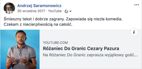 Andrzej Saramonowicz: Ze zdziwieniem przeczytałem wyznanie Edyty Pazurowej, że mogłem stać się przyczyną jej gwałtownej śmierci