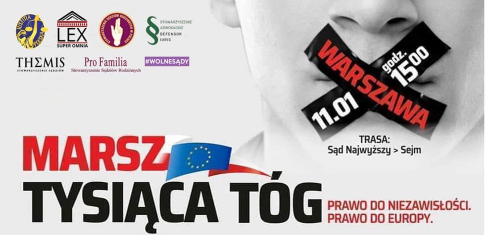 "Marsz tysiąca tóg" - plakat organizatorów akcji