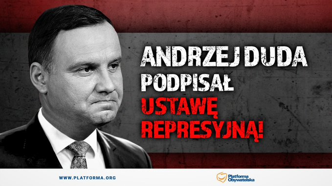Andrzej Duda podpisał tak zwaną ustawę represyjną