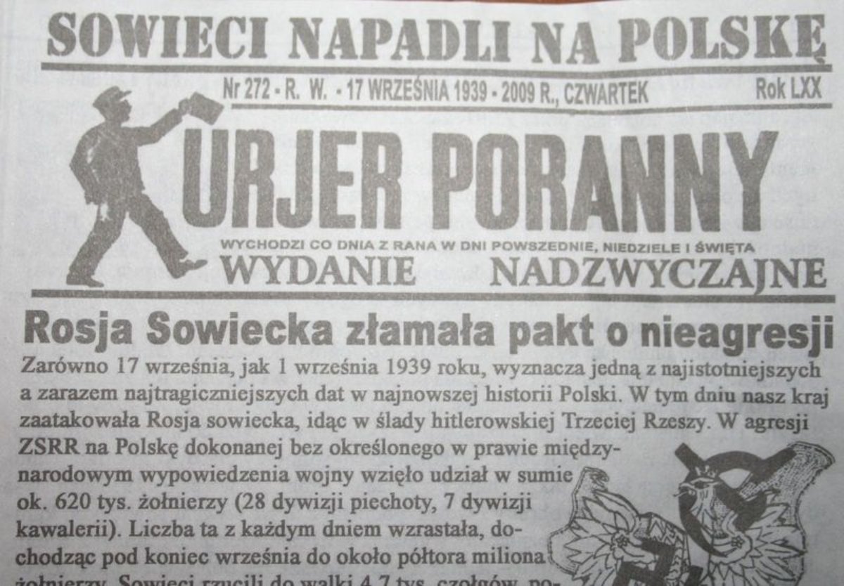 W 1939 roku Polska została napadnięta przez dwa totalitarne państwa – Niemcy i Rosję
