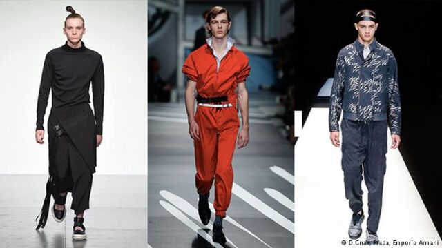 Styl japoński podbija świat -
Designerskie propozycje odzieży męskiej nie mają nic wspólnego z codziennością. Niemniej jednak to właśnie na modowych wybiegach zapadają teraz decyzje, jakie trendy obowiązywać będą w przyszłym sezonie. W czerwcu wszechobecne są luźne kimona oraz odzież inspirowana motywami japońskiej kultury, które mogą stać się hitami mody na wiosnę 2018. Fot. Źródło: dw.de